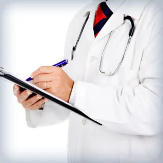 Doctor holding a clipboard