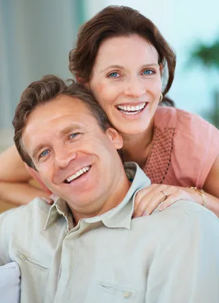 Couple smiling