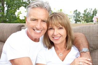 Couple smiling